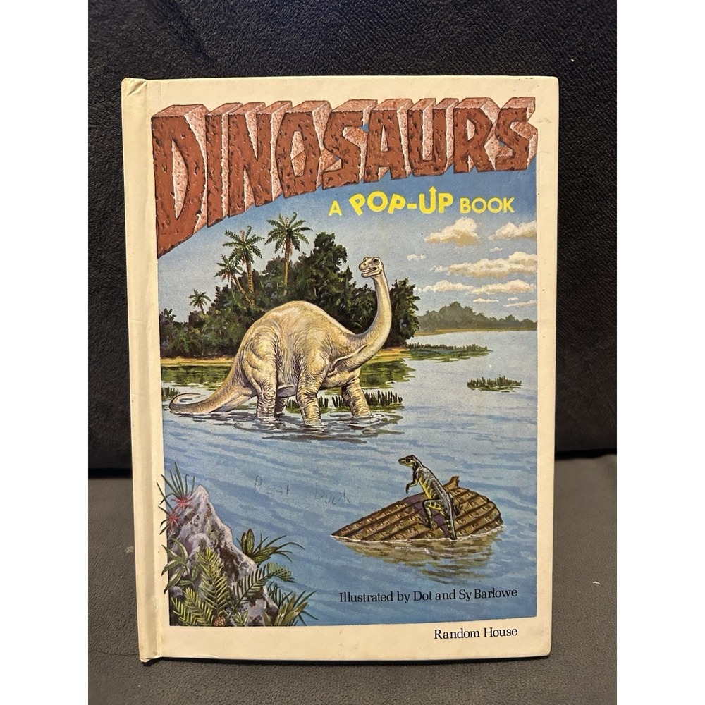 Vintage 1977 Dinosaurs Pop-Up Book Dot & Sy Barlowe Random House Hardcover
